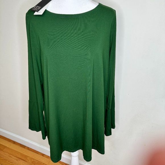 Eileen Fisher Ballet Neck Tunic Top Hemlock (Green) Size Lg - Picture 1 of 6